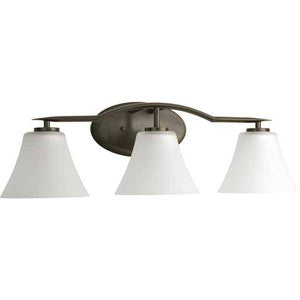3 Light 120 volt Antique Bronze Vanity Clear Etched Glass Light Fixture 2