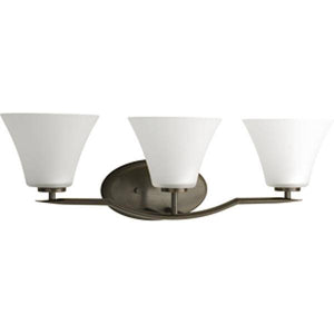 3 Light 120 volt Antique Bronze Vanity Clear Etched Glass Light Fixture 1