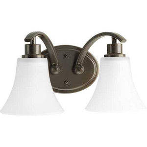 2 Light 120 volt Antique Bronze Vanity Clear Water Glass Light Fixture 2