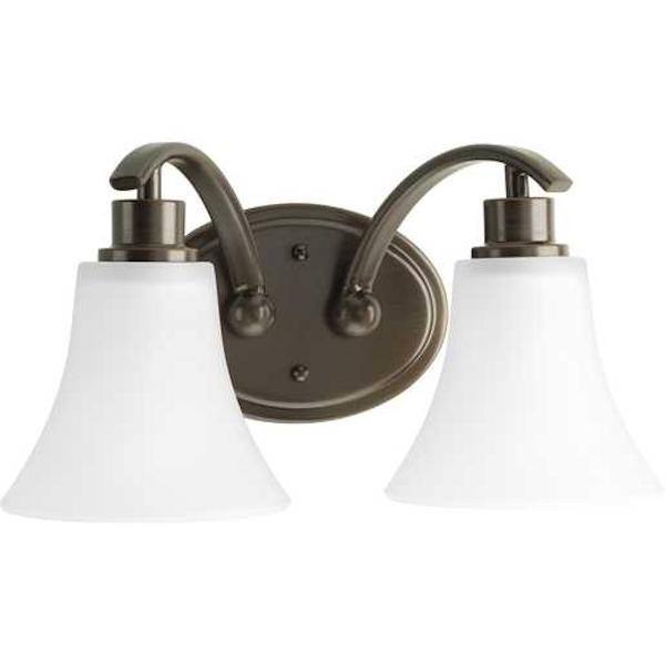 2 Light 120 volt Antique Bronze Vanity Clear Water Glass Light Fixture 2