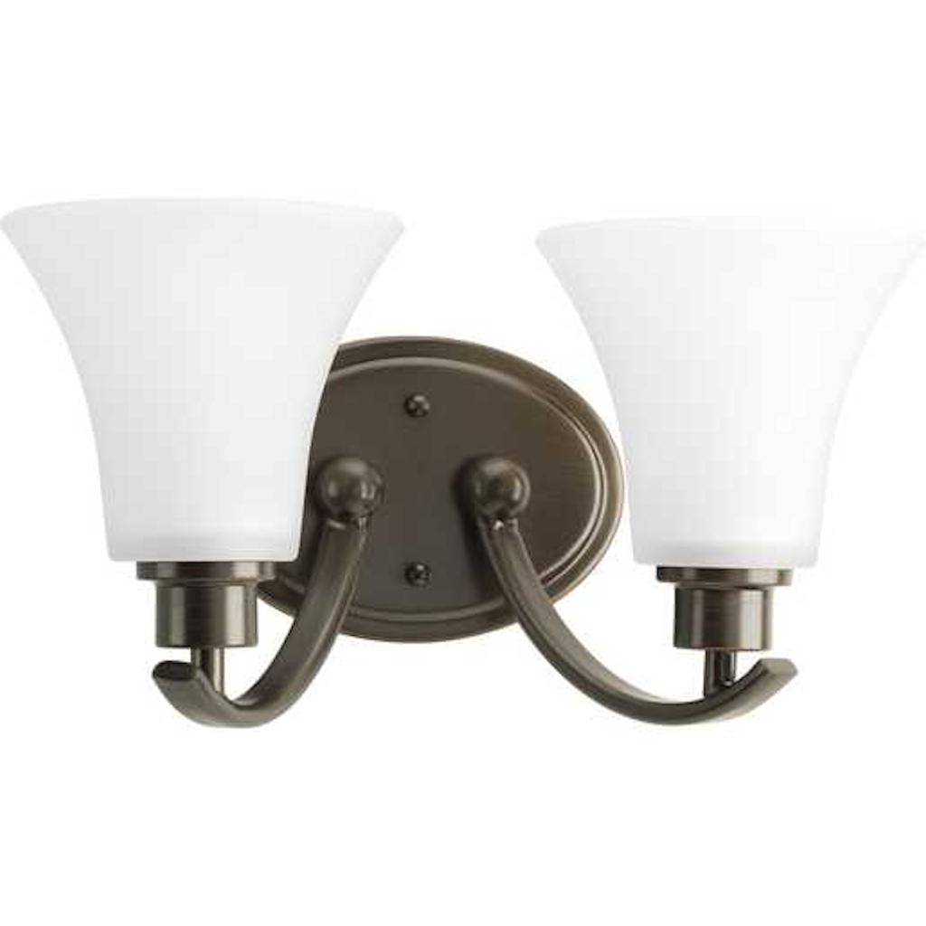 2 Light 120 volt Antique Bronze Vanity Clear Water Glass Light Fixture 1