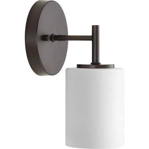 1 Light 120 volt Antique Bronze Vanity Etched White Glass Light Fixture 2