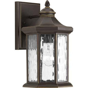 1 Light Antique Bronze with Clear Water Glass Edition Medium Wall Light Fixture 1