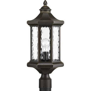 1 Light Antique Bronze with Clear Water Glass Edition Post Top Light Fixture 1