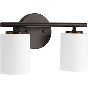 2 Light 120 volt Antique Bronze Vanity Etched White Glass Light Fixture 2