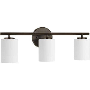 3 Light 120 volt Antique Bronze Vanity Etched White Glass Light Fixture 2