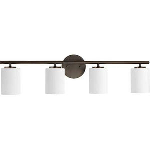 4 Light 120 volt Antique Bronze Vanity Etched White Glass Light Fixture 2