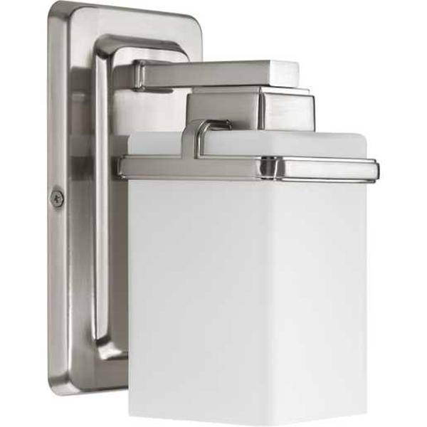 1 Light 120 volt Brushed Nickel Vanity Etched/Painted  Glass Light Fixture 2