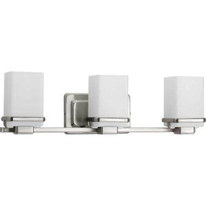 3 Light 120 volt Brushed Nickel Vanity Etched/Painted  Glass Light Fixture 1