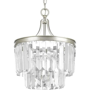 3 Light Silver Ridge Prismatic Glass Drops Convertible Mount Ceiling Light Fixture 2