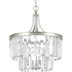 3 Light Silver Ridge Prismatic Glass Drops Convertible Mount Ceiling Light Fixture 2