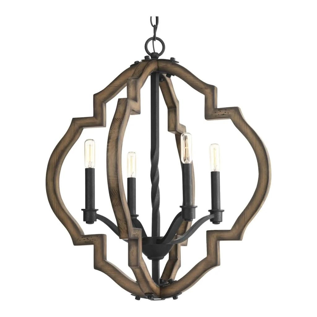 4 Light Gilded Iron Finish Urban Industrial Style Chandelier Light Fixture 1