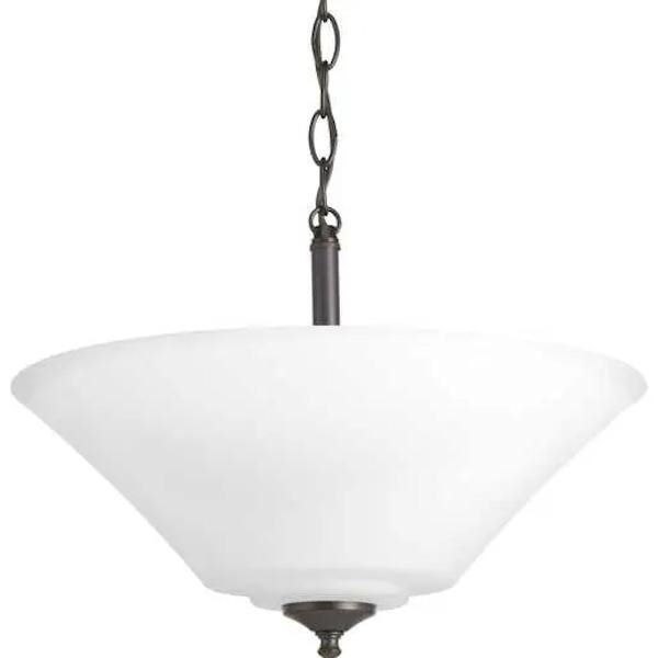 3 Light 120 volt Antique Bronze Etched Glass Bowl Semi-Flush Ceiling Light Fixture 3