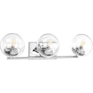 3 Light 120 volt Polished Chrome Vanity Clear Glass Light Fixture 2