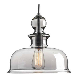 1 Light Graphite Clear Glass Shade Dimmable Pendant Light Fixture 1