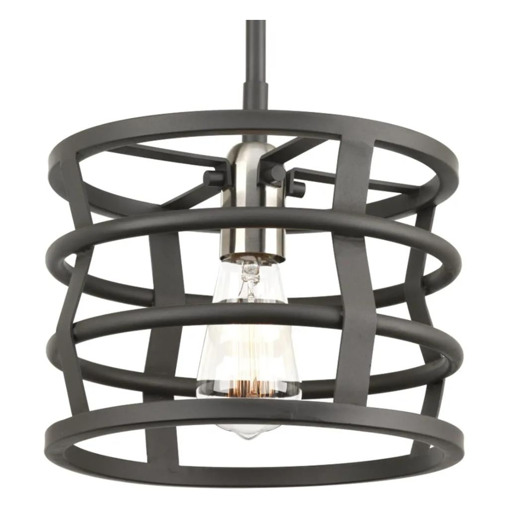 1 Light Graphite Open Cage Design Pendant Light Fixture 1