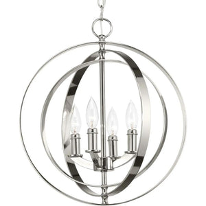 4 Light Polished Nickel Coastal Style Equinox Collection Pendant Light Fixture 1