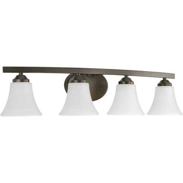 4 Light 120 volt Antique Bronze Vanity Etched Glass Light Fixture 2