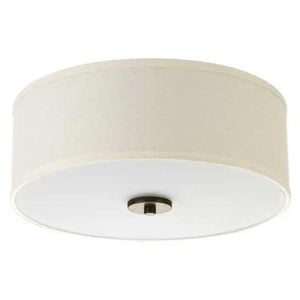 2 Light 120 volt Antique Bronze Fabric Shade Etched Glass Diffuser Ceiling Light Fixture 1