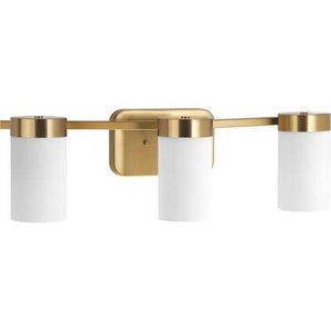 3 Light 120 volt Brushed Bronze Vanity Etched White Glass Light Fixture 2