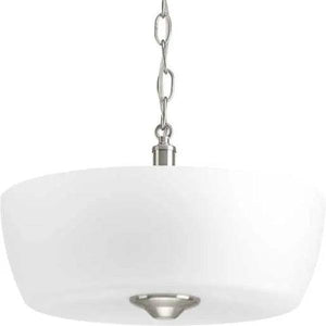 2 Light 120 volt Brushed Nickel Etched Glass Bowl Semi-Flush Ceiling Light Fixture 2