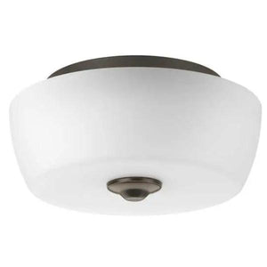 2 Light 120 volt Antique Bronze Etched Opal Glass Bowl Ceiling Light Fixture 1