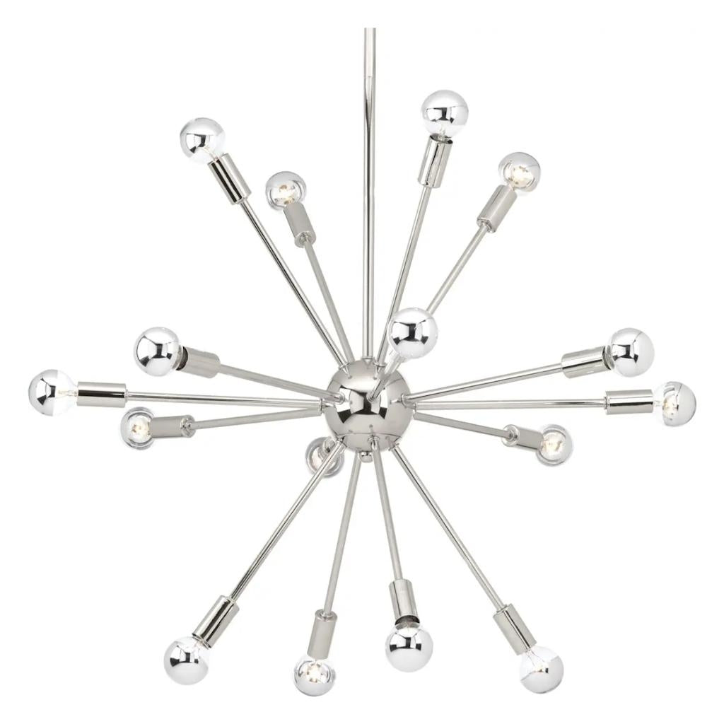 16 Light Polished Nickel Chandelier Light Fixture 1