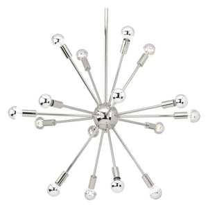 16 Light Polished Nickel Chandelier Light Fixture 1
