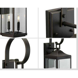 2 Light Antique Bronze with Clear Beveled Medium Glass Gibbes Street Wall Light Fixture 2