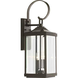 2 Light Antique Bronze with Clear Beveled Medium Glass Gibbes Street Wall Light Fixture 1