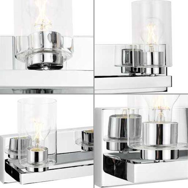 4 Light 120 volt Polished Chrome Vanity Clear Glass Light Fixture 2