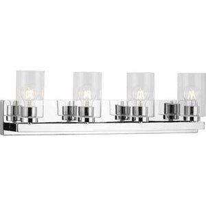 4 Light 120 volt Polished Chrome Vanity Clear Glass Light Fixture 1