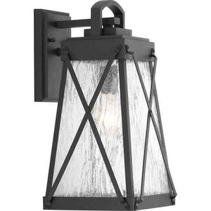 1 Light Black with Clear Water Glass Medium Wall Light Fixture 1