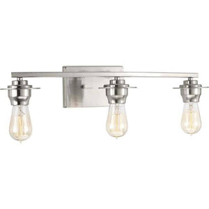 3 Light 120 volt Brushed Nickel Vanity Clear Glass Light Fixture 2