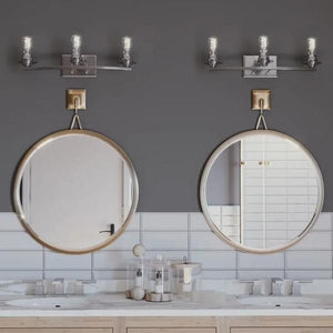 3 Light 120 volt Brushed Nickel Vanity Clear Glass Light Fixture 3