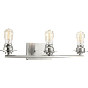 3 Light 120 volt Brushed Nickel Vanity Clear Glass Light Fixture 1