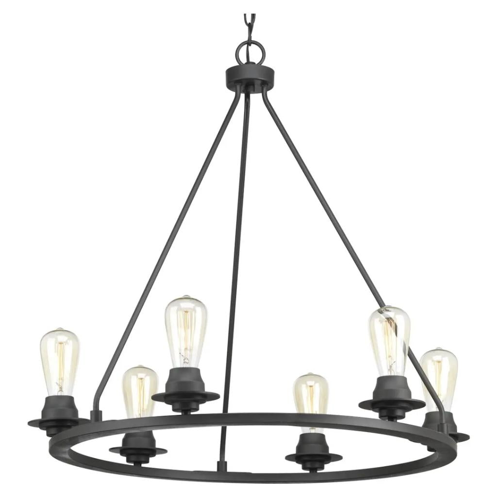6 Light Graphite Farmhouse Style Chandelier Light Fixture 1