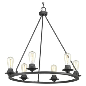 6 Light Graphite Farmhouse Style Chandelier Light Fixture 1