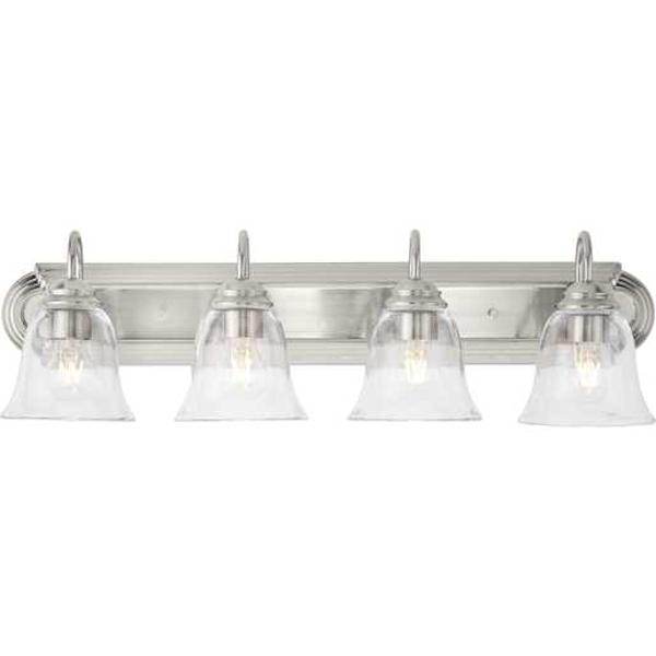 4 Light 120 volt Brushed Nickel Vanity Etched Glass Light Fixture 3