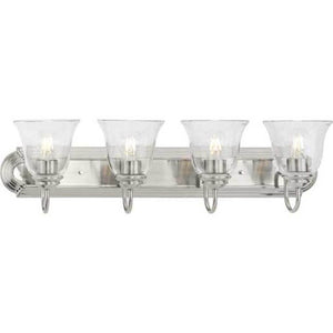 4 Light 120 volt Brushed Nickel Vanity Etched Glass Light Fixture 1