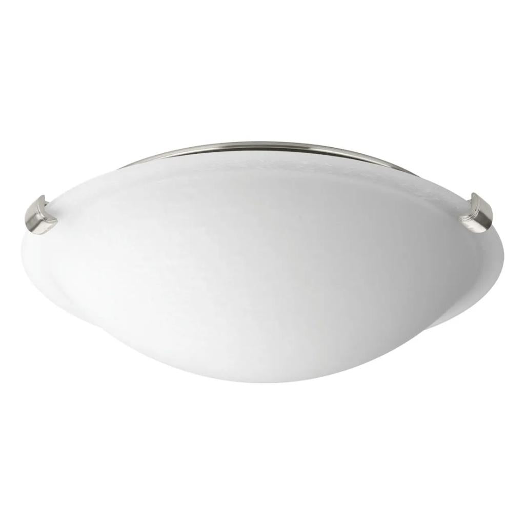 12" 20 watt 120 volt 3000K Brushed Nickel Etched White Linen Diffuser LED Light Fixture 1