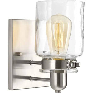 1 Light 120 volt Brushed Nickel Vanity Clear Glass Light Fixture 2