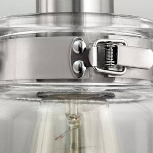 1 Light 120 volt Brushed Nickel Vanity Clear Glass Light Fixture 3