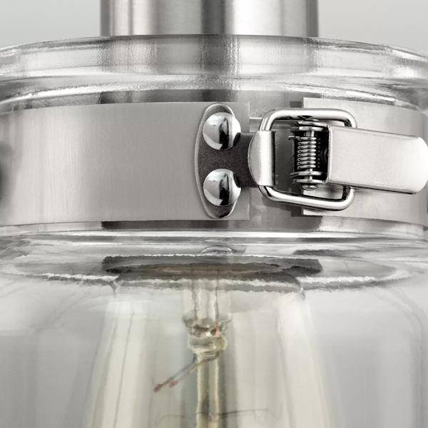 1 Light 120 volt Brushed Nickel Vanity Clear Glass Light Fixture 3