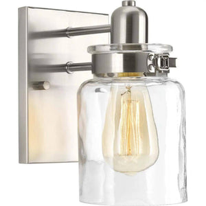 1 Light 120 volt Brushed Nickel Vanity Clear Glass Light Fixture 1