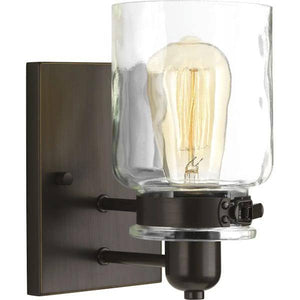 1 Light 120 volt Antique Bronze Vanity Clear Glass Light Fixture 2