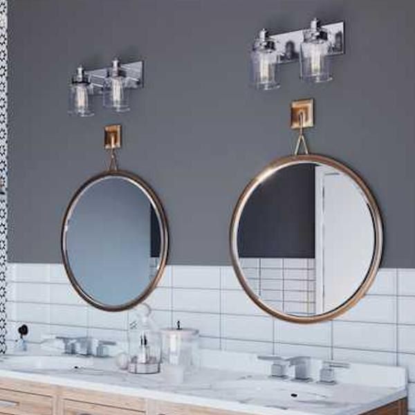2 Light 120 volt Brushed Nickel Vanity Clear Glass Light Fixture 4