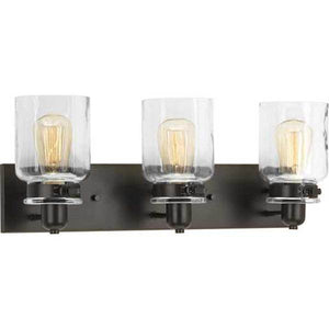 3 Light 120 volt Antique Bronze Vanity Clear Glass Light Fixture 2