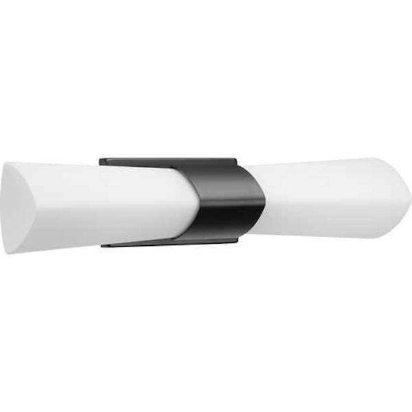 2 Light 120 volt Matte Black Vanity Etched Opal Glass Light Fixture 3