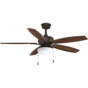 52" Antique Bronze 5 American Walnut/Cherry Blade Indoor LED Ceiling Fan 3
